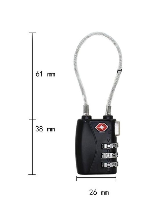 3-Digit Travel Luggage Combination Lock Black/Silver  - Image 3