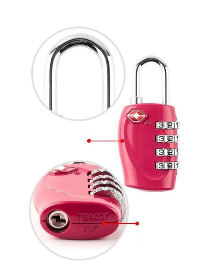 4-Digit Travel Luggage Combination Lock Pink/Silver  - Image 3