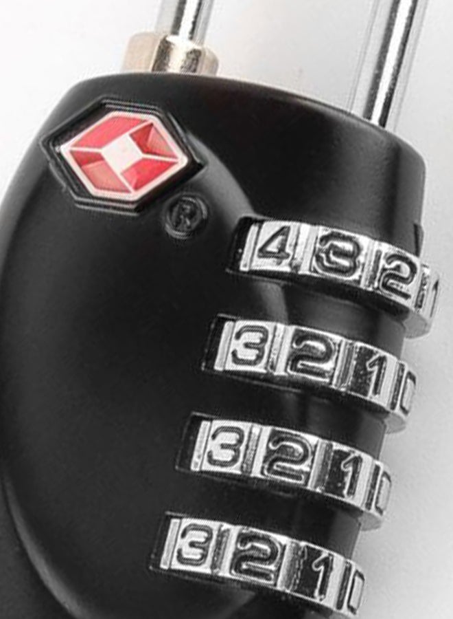 4-Digit Travel Luggage Combination Lock Black/Silver  - Image 3