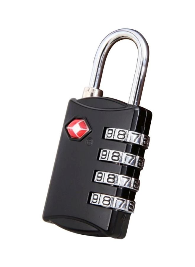 4-Digit Password Metal Luggage Lock Black/Silver/Red  - Image 2