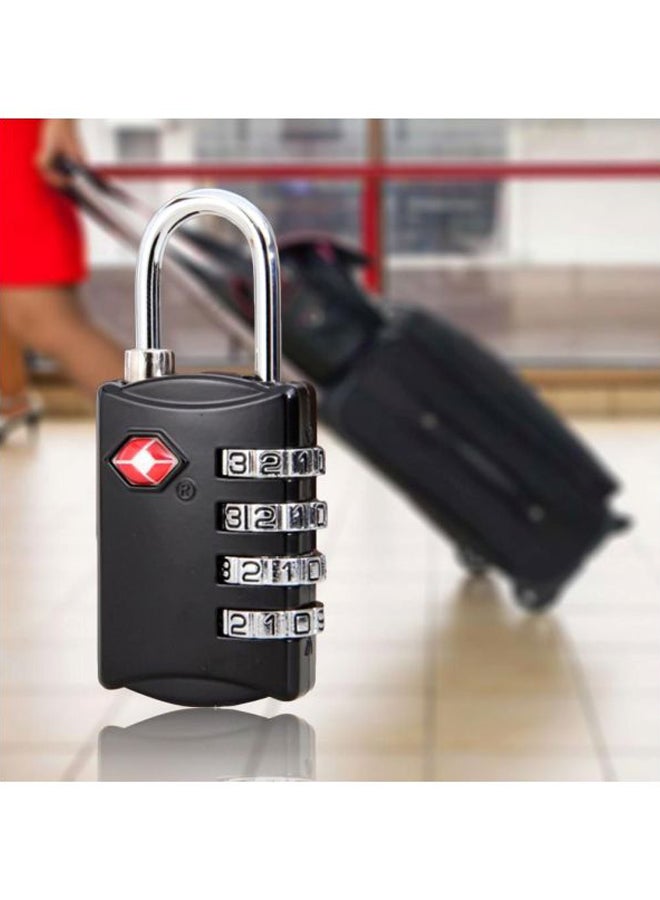 4-Digit Password Metal Luggage Lock Black/Silver/Red  - Image 4