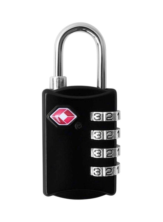 4-Digit Password Metal Luggage Lock Black/Silver/Red  - Image 1