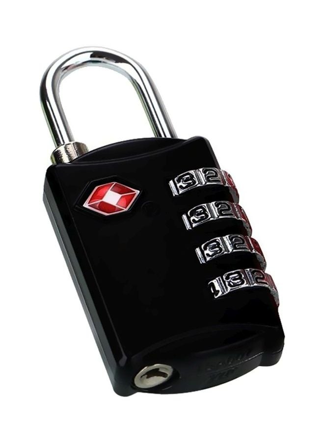 4-Digit Password Metal Luggage Lock Black/Silver/Red  - Image 2