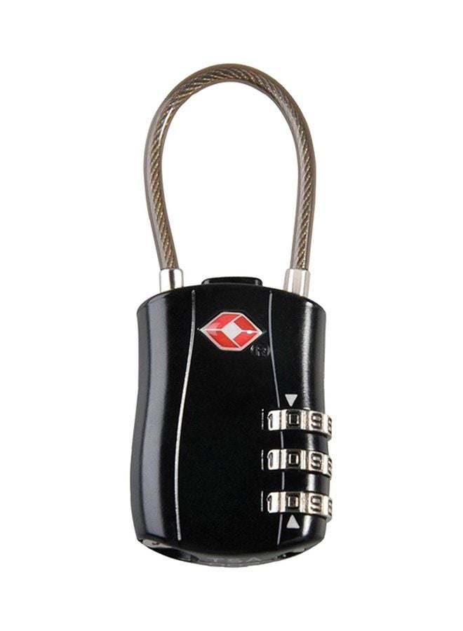 3-Digit Password Metal Luggage Lock Black/Red/Silver  - Image 1