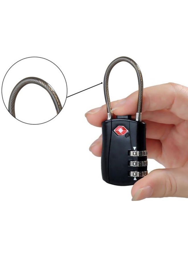 3-Digit Password Metal Luggage Lock Black/Red/Silver  - Image 2