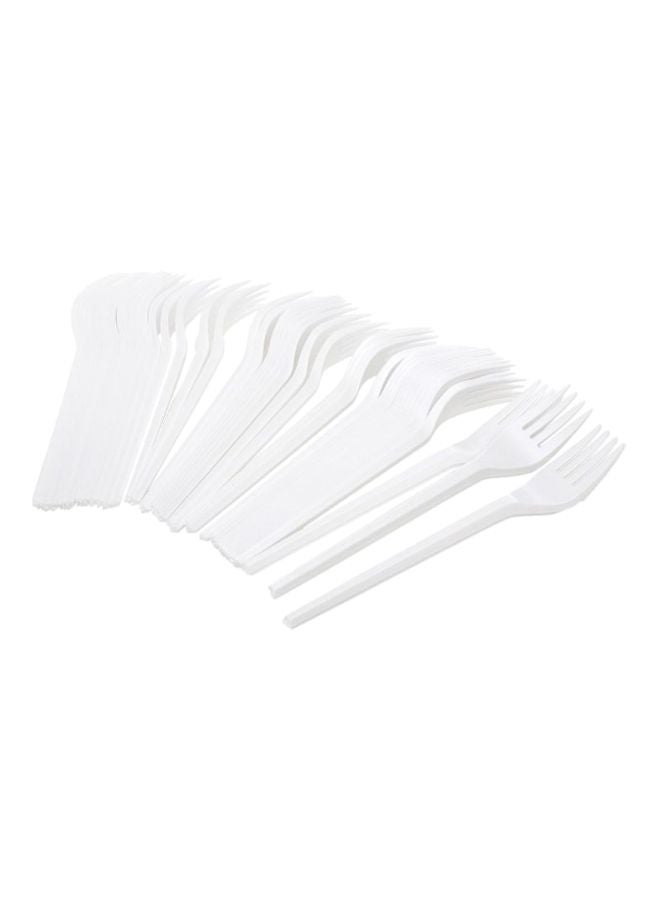 Hotpack 50-Piece Disposable Dessert Plastic Fork Set - Image 1