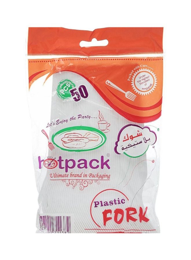 Hotpack 50-Piece Disposable Dessert Plastic Fork Set - Image 3