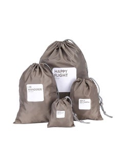 Generic 4-Piece Waterproof Shoe Storage Bag Coffee/White  - Image 1