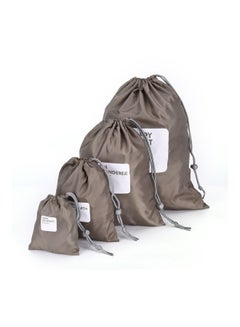 Generic 4-Piece Waterproof Shoe Storage Bag Coffee/White  - Image 3