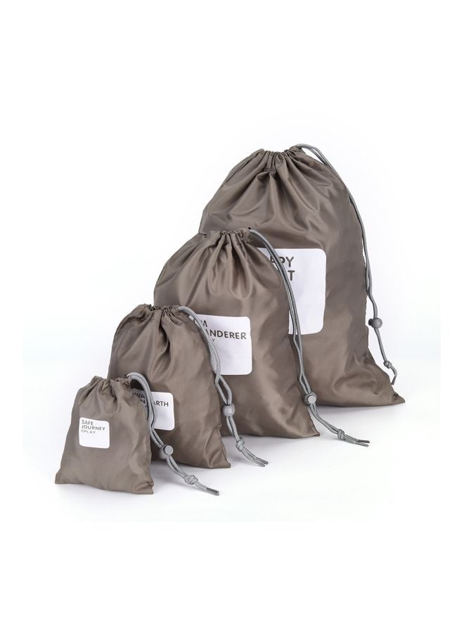 Generic 4-Piece Waterproof Shoe Storage Bag Coffee/White  - Image 3