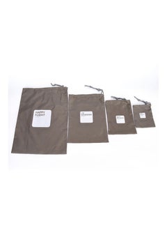 Generic 4-Piece Waterproof Shoe Storage Bag Coffee/White  - Image 4
