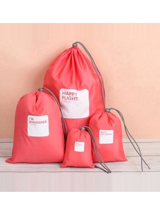 Generic 4 Piece Waterproof Shoe Storage Bag Watermelon Red/White  - Image 3