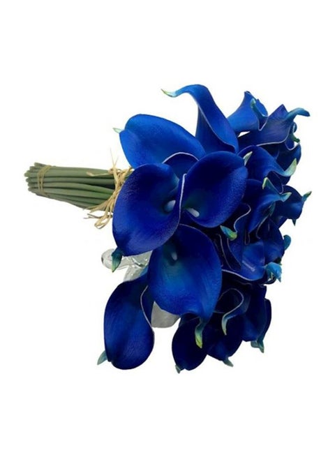 4 باقات زهور زنبق اصطناعية تتضمن 36 زهرة أزرق 5.5 cm