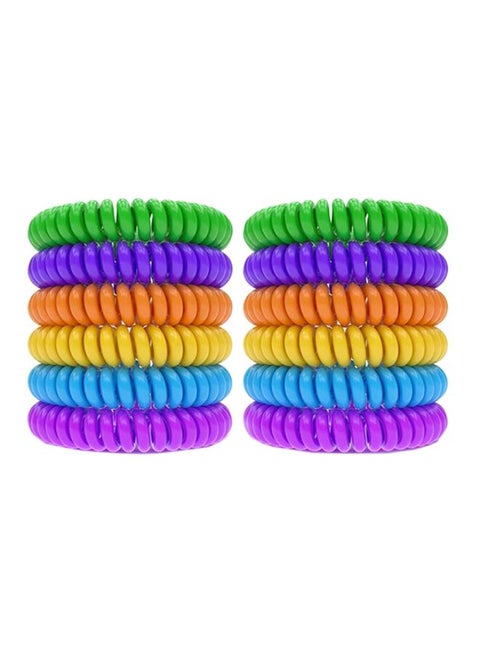 12-Piece Mosquito Repellent Wristbands Multicolour