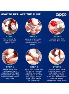Zippo Lighter Flint Card Red/Silver  - Image 3