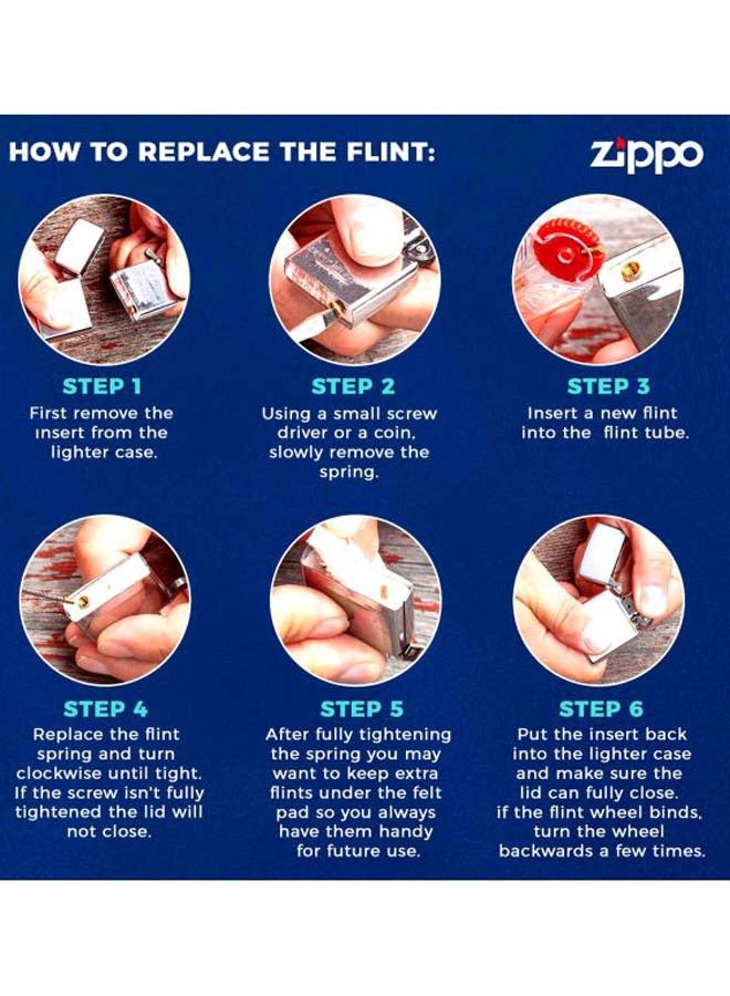 Zippo - Lighter Flint Card Red/Silver - Image 1