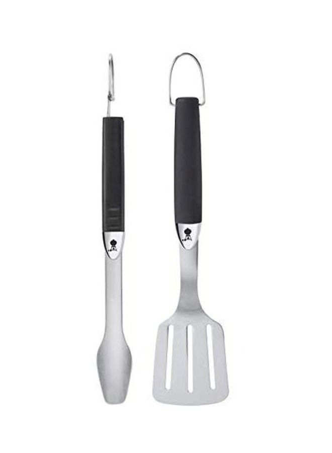 Weber 2-Piece Stainless Steel Grilling Tool Set Silver/Black  - Image 2