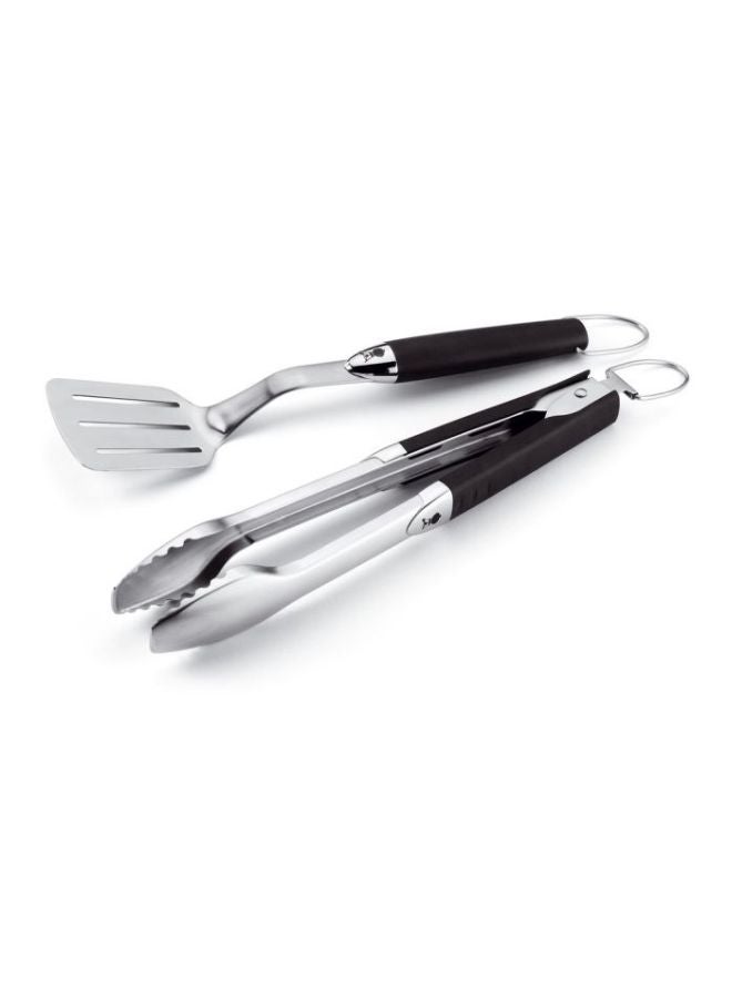 Weber 2-Piece Stainless Steel Grilling Tool Set Silver/Black  - Image 4