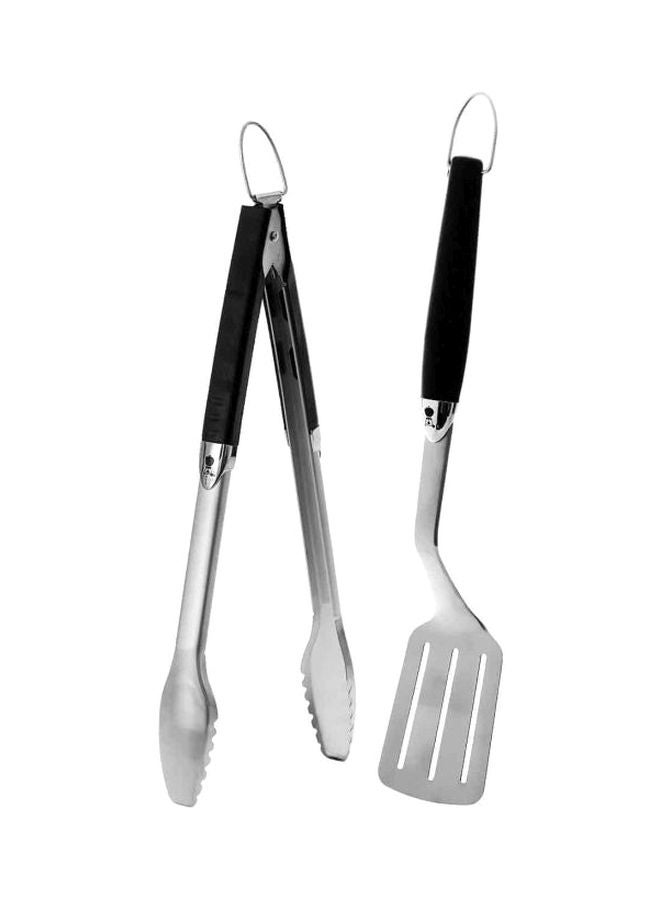 Weber 2-Piece Stainless Steel Grilling Tool Set Silver/Black  - Image 3
