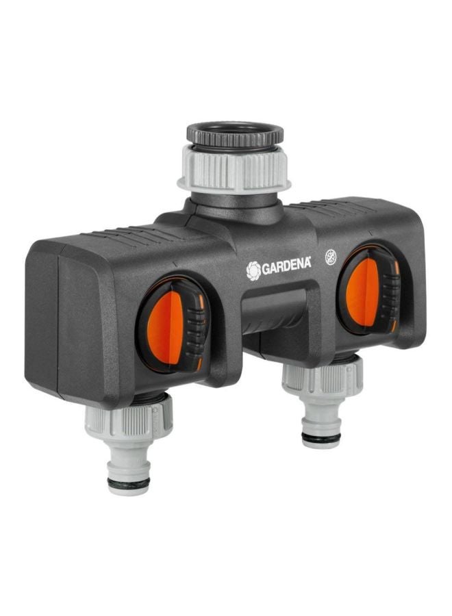 GARDENA Twin Tap Connector Black/Grey/Orange  - Image 2