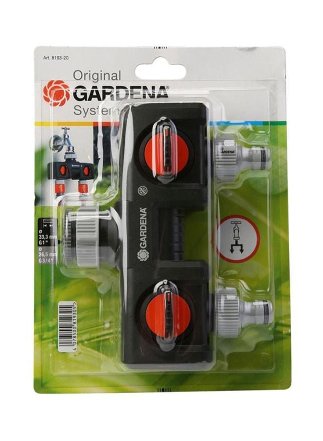 GARDENA Twin Tap Connector Black/Grey/Orange  - Image 3