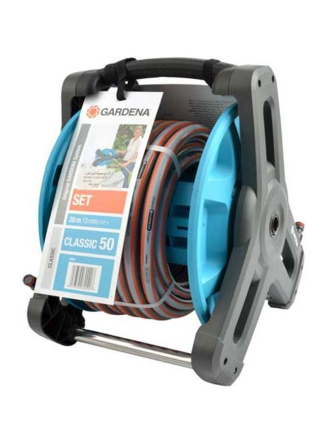 غاردينا طقم بكرة خرطوم كلاسيكية مع مثبت جداري رمادي/برتقالي/أبيض - Image 1