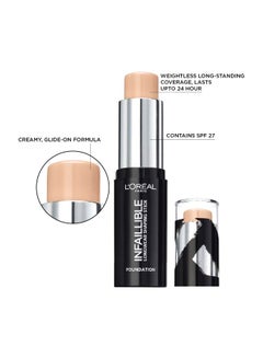 L'OREAL PARIS Infallible Longwear Shaping Foundation Stick SPF 27 180 Radiant Beige  - Image 4