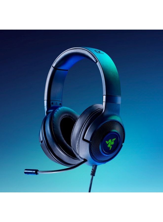 RAZER - Razer Kraken V3 X Wired USB Gaming Headset: Lightweight Build - Triforce 40mm Drivers - HyperClear Cardioid Mic - 7.1 Surround Sound - Chroma RGB Lighting - Black - Image 1