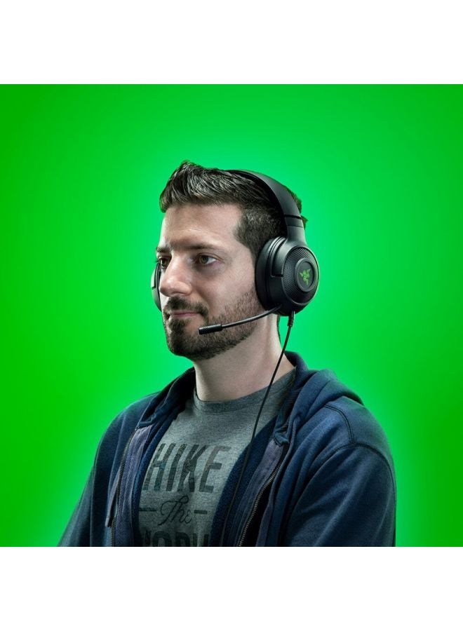 RAZER - Razer Kraken V3 X Wired USB Gaming Headset: Lightweight Build - Triforce 40mm Drivers - HyperClear Cardioid Mic - 7.1 Surround Sound - Chroma RGB Lighting - Black - Image 1