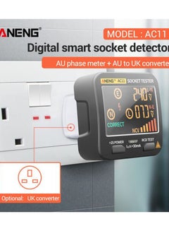 ANENG LCD Display Leakage Detector Socket Tester Black 12.5x7x7.5cm  - Image 2