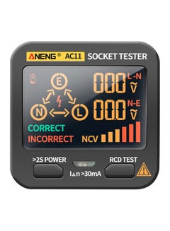 ANENG LCD Display Leakage Detector Socket Tester Black 12.5x7x7.5cm  - Image 1