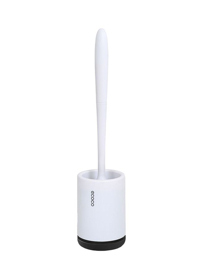 ecoco Hollow Drainage Toilet Brush and Holder Set White/Black 42x10x10cm - Image 1