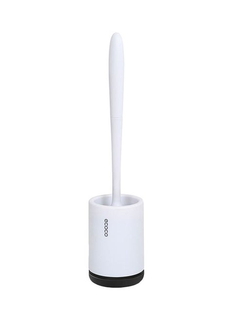 Hollow Drainage Toilet Brush and Holder Set White/Black 42x10x10cm