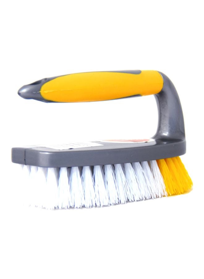 Plastic Hand Brush Grey/Yellow/White 15cm