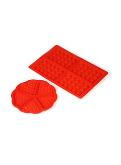 Silicone Cake Mould Round + Rectangle Red