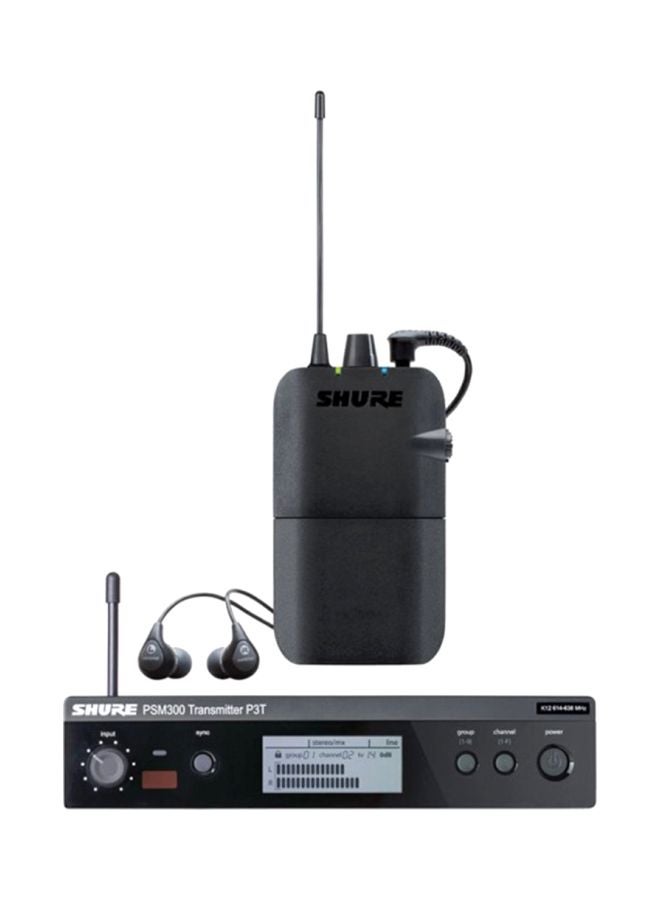 Shure - 3-Piece Wireless Transmitter Monitor System Set P3TUKR112GR-K3E Black - Image 1