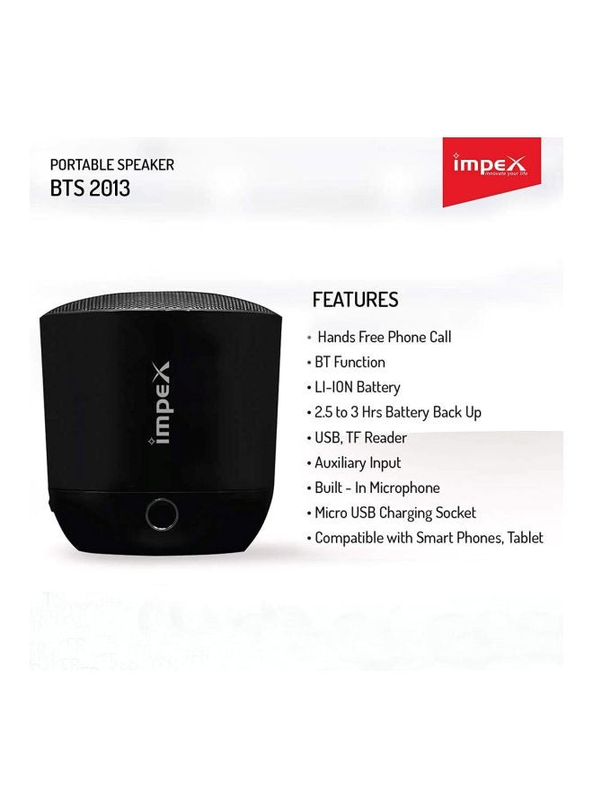 Impex - Rechargeable Multimedia Bluetooth Speaker Black - Image 1