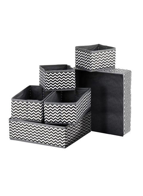 6-Piece Foldable Closet Organizer Grey/White