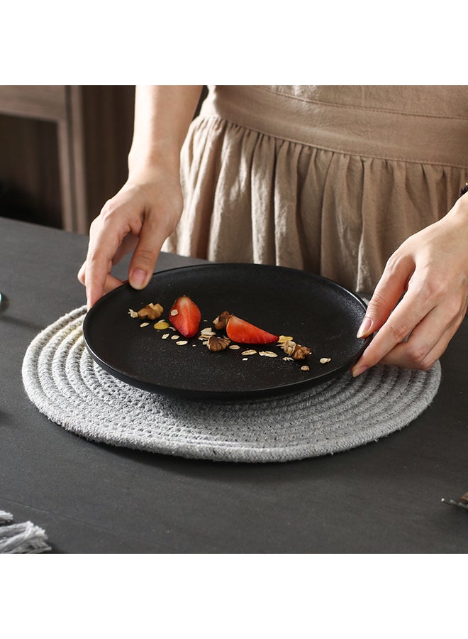 8-inch Sand Glaze Ceramic Plate Black - v1597750396/N39859507A_4