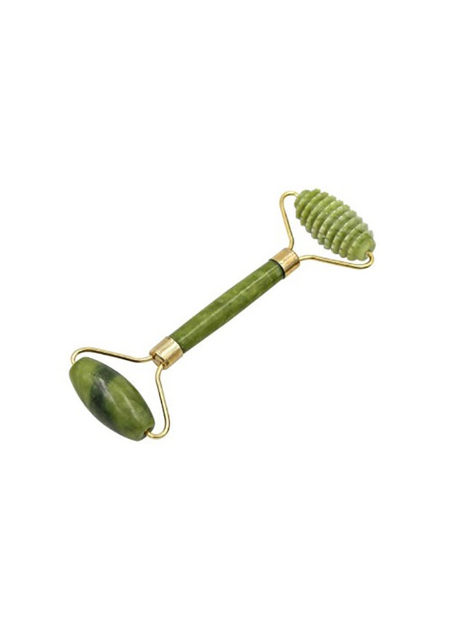 Generic Double Head Jade Roller Facial Massager Green/Gold 15cm  - Image 2