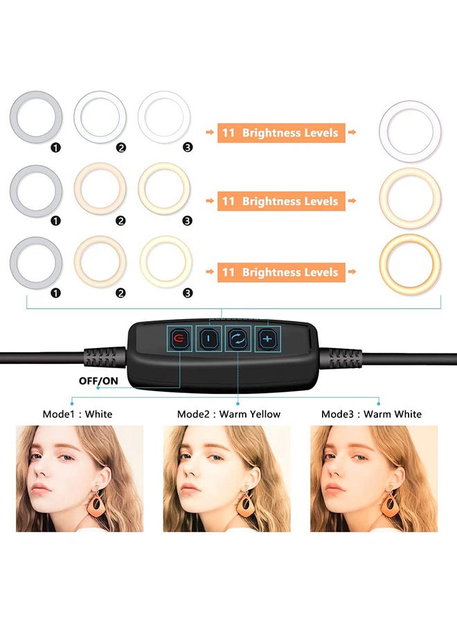 Dimmable LED Selfie Ring Light Off White/White/Warm White  - Image 3