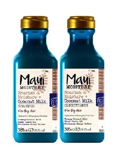 MAUI MOISTURE Pack Of 2 Nourish And Moisture Coconut Milk Shampoo And Conditioner 2x385ml  - Image 1