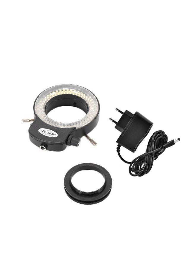 144-LED Stereo Microscope Ring Light With Adapter And Cap Black/Clear/Yellow  - Image 1