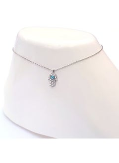 Alwan 925 Sterling Silver Hamsa Hand Designed Anklet  - Image 2