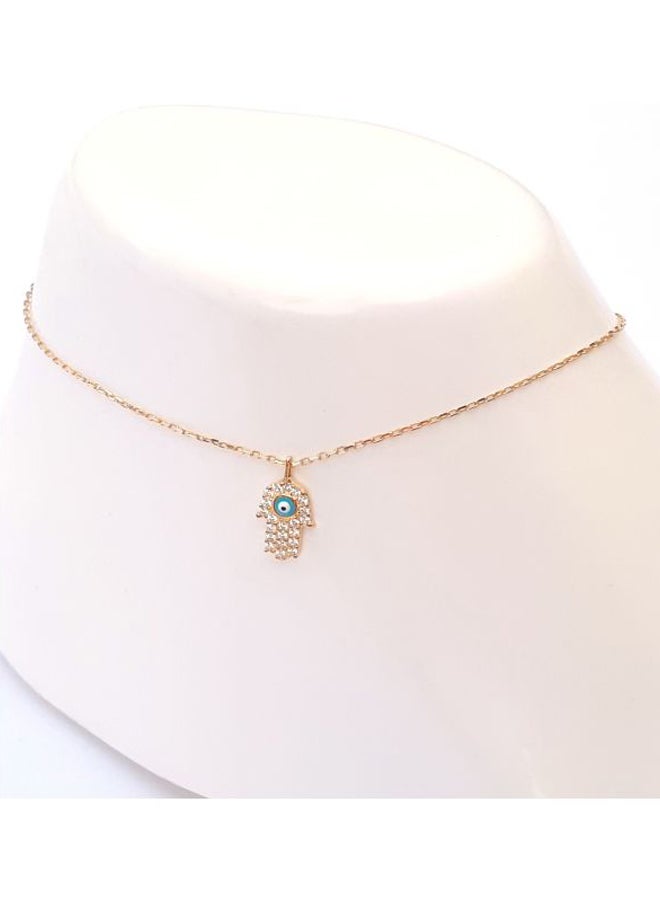 ألوان خلخال مصنوع من الفضة الإسترليني عيار 925 مطلي بالذهب على شكل يد من همسة - Image 2