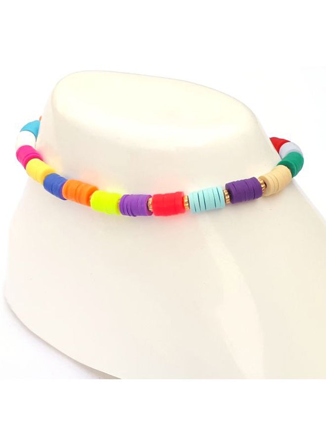 Beaded Anklet With Flower Designed Charm