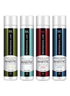 Majestic Keratin Pack Of 4 Protein Therapy Hair Treatment Kit 2x Shampoo 300, 1x Hair Protein 300, 1x Conditioner 300ml 