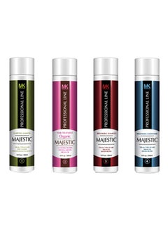 Majestic Keratin Pack Of 4 Brazilian Organic Hair Treatment Kit 2x Shampoo 300, 1x Organic Hair Cream 300, 1x Conditioner 300ml 
