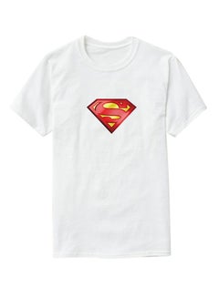 Superman Design Short Sleeve T-Shirt White