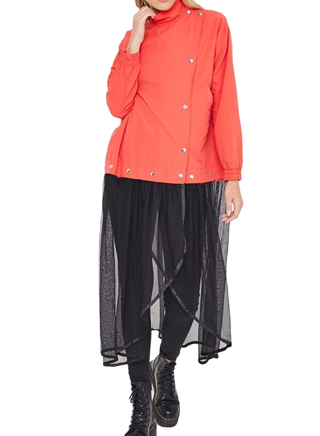 Tulle Detailed Jacket Orange/Black - v1597766468/N32547886V_1